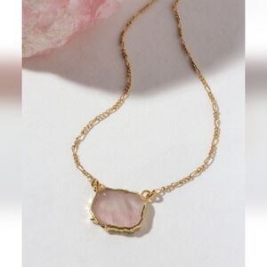 🆕🌛 Luna Norte Rose Quartz Gold Wild & Grounded Necklace